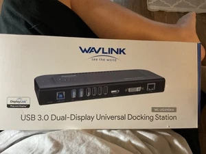 Wavlink USB 3.0 Dual Display Universal Docking Station Model WLUG39DK4. New Open - Photo 1/2