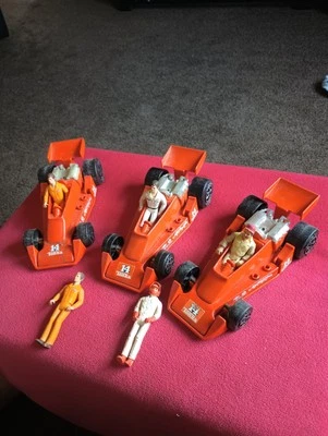 Tonka AJ Foyt 1979 Orange Race Car Toy #14 w/ Racing Figure Vintage Lot  - Image 1 of 4