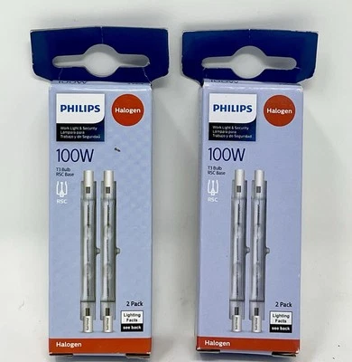 2 Packs - Philips T3 100W Work Light & Security Bulbs RSC Base (2 per Pack) New! - Image 1 of 4