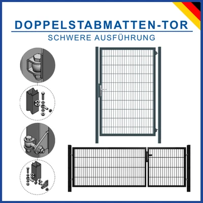 Cancello da giardino porta da giardino 1,2,3,4 m cancello per recinzione cancello porta recinzione cancello a doppia asta GEWA - Immagine 1 di 4