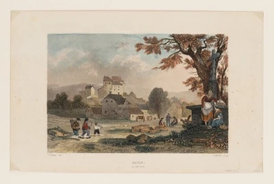 WINKLES (*1801) nach VERHAS (*1811), Blick auf Daun an der Eifel, Sst. Romantik - Bild 1 von 4