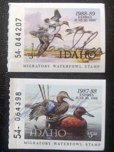 2 Idaho Waterfowl, Duck Hunting Stamps  Lot#81z  1987-1988-1989 - Picture 1 of 1