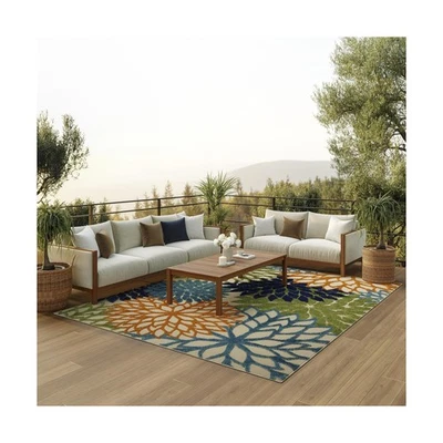 Nourison Aloha Indoor/Outdoor Multicolor 7'10" x 10'6" Area Rug, Tropical, Bo... - Image 1 of 4