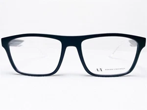 NEW Armani Exchange AX3073 8078 Mens Black Rectangle Eyeglasses Frames 55/17~145 - Picture 1 of 6