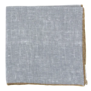 Fiori Di Lusso Gray Solid Linen Pocket Square - 12 3/8" x 12 3/8" (798) - Picture 1 of 4