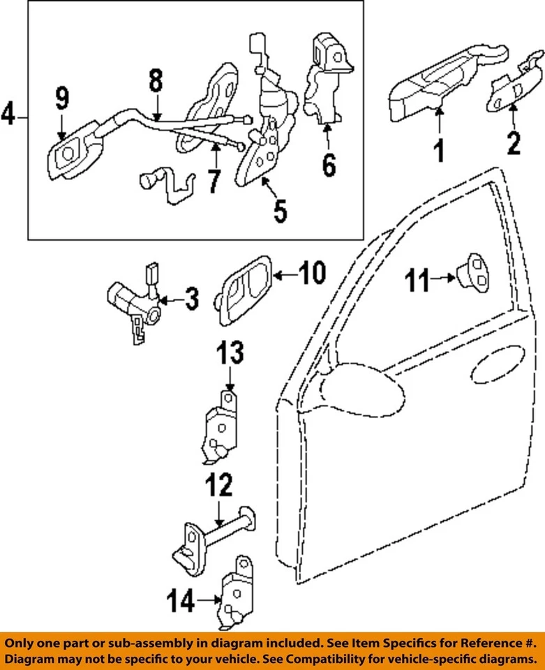 KIA OEM 06-14 Sedona Front Door Lock Hardware-Lock Cable 813714D000 Foto 1 de 1