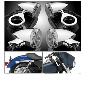 4x 41mm Motorcycle LED Turn Signal Indicator Light Harley Bullet Chrome bobber - Picture 1 of 4
