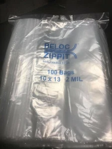 Jumbo Ziplock Bags 10 x 13 Clear 2Mil 100  Reclosable Zip Lock Large Bag  - Picture 1 of 1