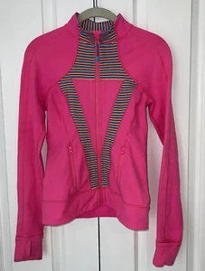 Ivivva Girls Youth Size 12 Barbie Pink Long Sleeve Full Zip Jacket Pockets Y62 - Picture 1 of 10