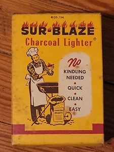 Vintage advertising SUR BLAZE charcoal lighter sticks/in box New Old Stock - Picture 1 of 7