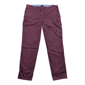 Tommy Hilfiger Womens Burgundy Chinos Size UK 12 Straight Fit - Picture 1 of 9
