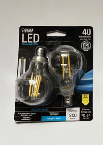 4.5W Light Bulb (40W equivelent) Feit Electric 7184666 E12 Candelabra ~2pac - Picture 1 of 3
