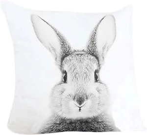 Kissen HASE Flauschig gefülltes Kissen mit Reißverschluss 40x40 Ostern Geschenk - Bild 1 von 6