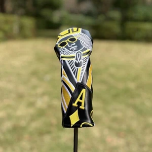 Golf Club Hybrid UT Head Cover Black Poker Queen PU Headcovers Hybrid Golf Club - Picture 1 of 7