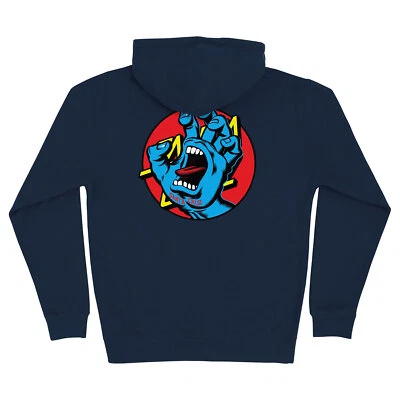 Santa Cruz Skateboard Sweatshirt Hand Dot Zip Up Hoody Navy - Image 1 of 2