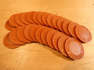 25 Vintage Clay Composite Poker/Casino Chips rot PIK - Bild 1 von 2