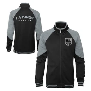 Outerstuff Los Angeles Kings NHL Girls' Youth (7-16) Full Zip Jacket, Black - Picture 1 of 4