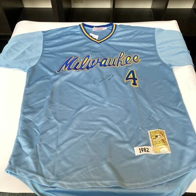 Paul Molitor Hall Of Fame 2004 Signed 1982 Milwaukee Brewers Jersey JSA COA - Image 1 of 4