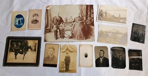 Lotto foto d'epoca Tintype, CDV, cianotipo, cartolina RPPC, snapshot ecc antiche - Foto 1 di 12
