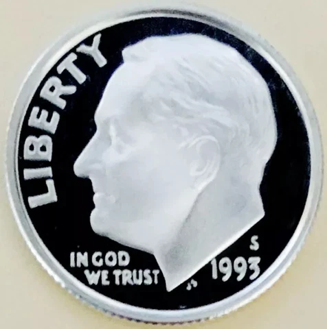 ⭐️1993⭐️*90% ⭐️SILVER PROOF⭐️ ULTRA DCAM⭐️ROOSEVELT DIME⭐️SO RARE! SUPERB GEM⭐️ Cover