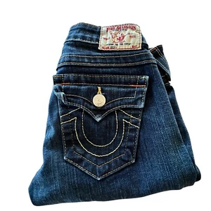 True Religion Jeans Becky Womens Size 25 Blue Denim Measures 26 X 34 - Picture 1 of 10