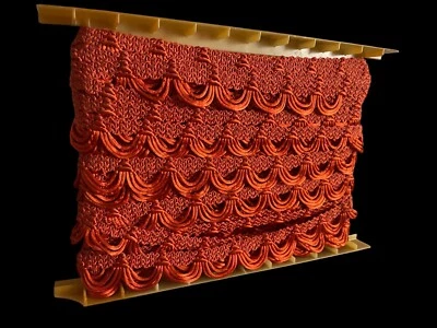 "Cortinas tapizadas con borde trenzado de bucle Conso Collection 1,25"" 10 yardas naranja quemado" Foto 1 de 4