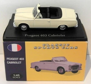 Atlas Editions 1/43 Scale Diecast 4 656 122 - Peugeot 403 Cabriolet - White - Picture 1 of 2