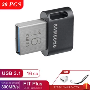 30PCS Samsung FIT Plus Tiny UDisk 16GB USB 3.1 Flash Drive Memory Thumb Stick - Afbeelding 1 van 7