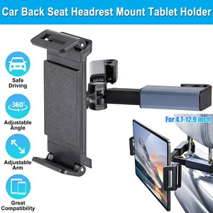 360° Adjustable Car Back Seat Headrest Mount Tablet Holder for 4-12.9 Phone iPad - Picture 1 of 12