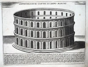 1624 Lauro, Giacomo, Amphitheatrum Claudii, folio, copper engraving, Rome, Italy - Picture 1 of 2