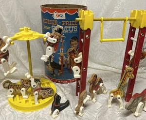 Vintage 1963 Fisher Price Junior Circus Set #902 Incomplete 20 Pieces Damaged - Picture 1 of 19