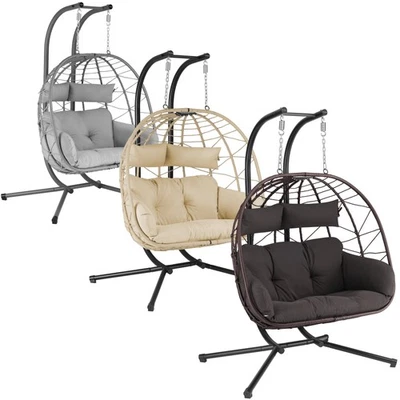 Hängesessel mit Gestell Outdoor&Indoor Hängestuhl für 2 Hängeschaukel HinHocker - Bild 1 von 4