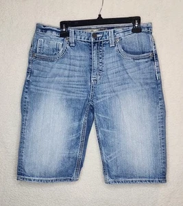 BKE Shorts Mens 32 Tyler Denim Whiskered Thick Stitch Distressed Jorts Preppy - Bild 1 von 11