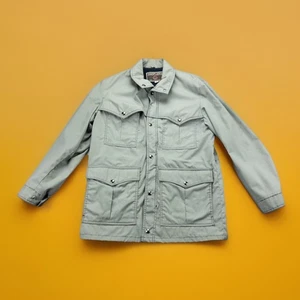 Vintage SHEPLERS Herren M JACKE Western Schnittnähte grau Reißverschluss warm Zip & Snap - Bild 1 von 9