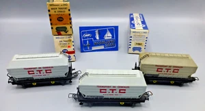 HORNBY 3 WAGONS TRANSPORT DE CÉRÉALES "CTC"  SNCF HO RÉFÉRENCE 706/7060 - Imagen 1 de 2