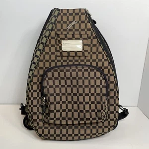 Mochila para raqueta de tenis Jet Pac Lynne diseñada por Tauchen Sling marrón y negra - Imagen 1 de 11