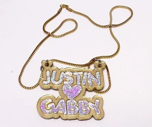 Custom Made Couples Necklace - Personalized Name Necklace - Mirrored Name Chain - Picture 1 of 2