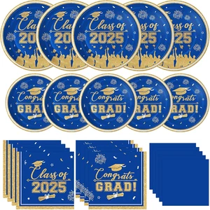 Graduation Plates and Napkins 2025 Graduation Party Supplies, Class of 2025 Cong - Picture 1 of 7