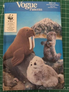 Vogue WWF craft pattern 8012 seal walrus and otter - Picture 1 of 2
