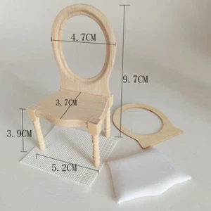 1:12th Scale Dolls House Miniature Plain Unfinished Chair Handmade Furniture - Picture 1 of 5