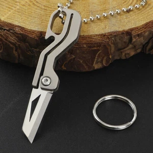 TC4 Titanium keychain Folding Knife Bottle Opener Tool Outdoor Pocket EDC Knife - Picture 1 of 11