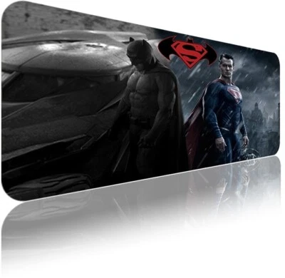 80x30cm Batman / Superman Gaming Mouse Mat Pad Extra Large Non-Slip f/ PC Laptop - Image 1 of 4
