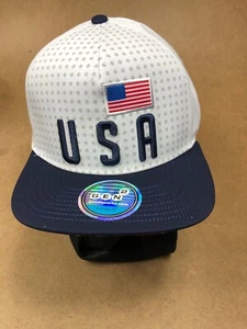 Team USA Embroidered Raised Logo Stars & Stripes Flat Brim Cap Hat- O/S - NWT - Picture 1 of 6
