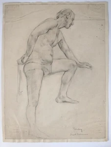 Elspeth Buchanan (1915-2011) Standing male life study.  Edinburgh College of Art - Picture 1 of 2