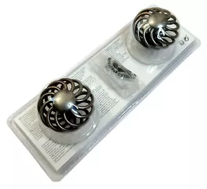 Pair of Antique Pewter Effect Spiral Cage Knob Handles - Picture 1 of 9