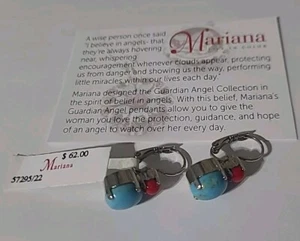 New Mariana Earrings Turquoise And Red Jewelry - Picture 1 of 2
