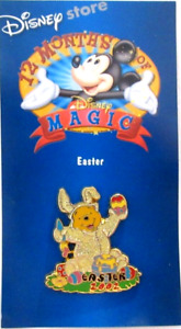 DISNEY STORE 12 MONTHS OF MAGIC 2002 WINNIE THE POOH EASTER EGG BUNNY PIN-10083