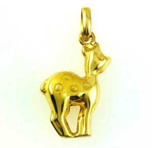 CIONDOLO/CHARMS CERBIATTO ORO 750 - Nuovo Made in Italy!! - Picture 1 of 3