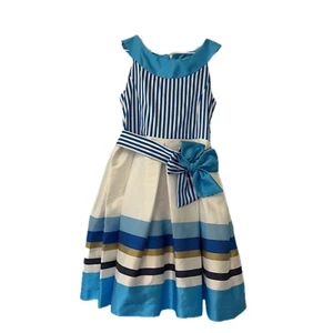 Magnifica Lulu Party Dress Age 12 Model 737 Blue Belt Bow Spanish Designer - Picture 1 of 9