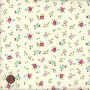 Textiles français Buttercream Floral French fabric 100% Cotton 140 cm wide - Picture 1 of 1